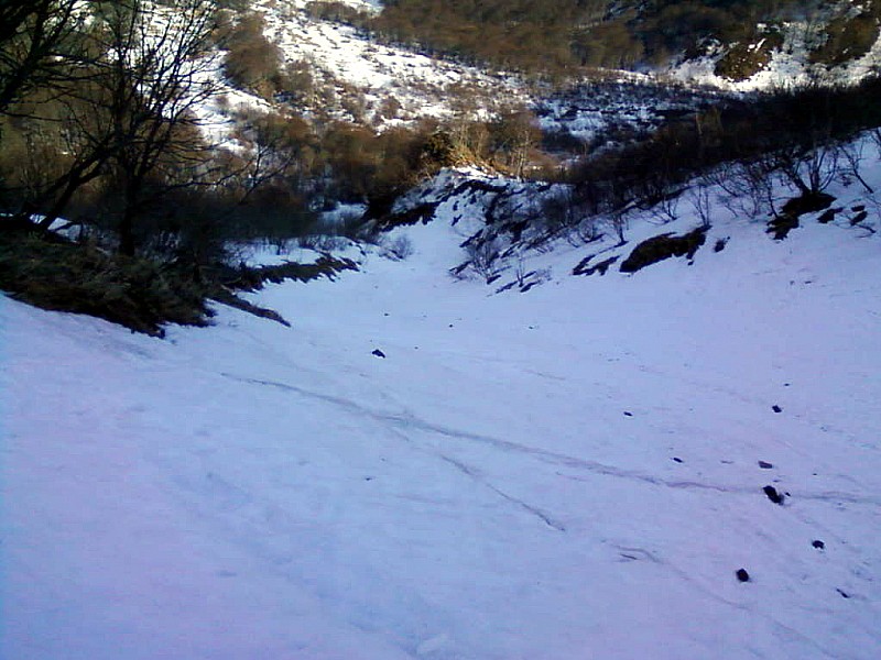 Couloir du Moine : De plus en plus de soupe.