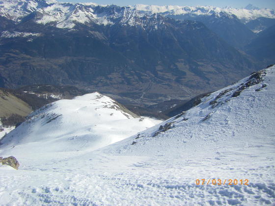 Pinfol  7 mars 2012 : avant la descente du couloir
