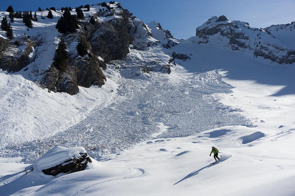 Bonne poudre : dans le bas du Vallon