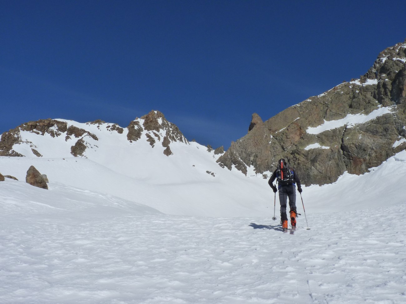 Courte accalmie : J'arrive au replat du glacier Clot