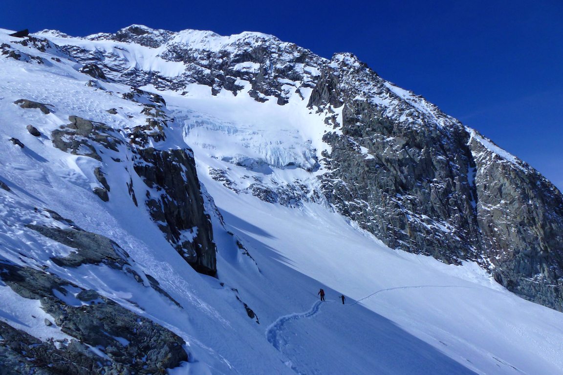Glacier du Troquairou : La traversée avant de rejoindre le glacier des Volnets.