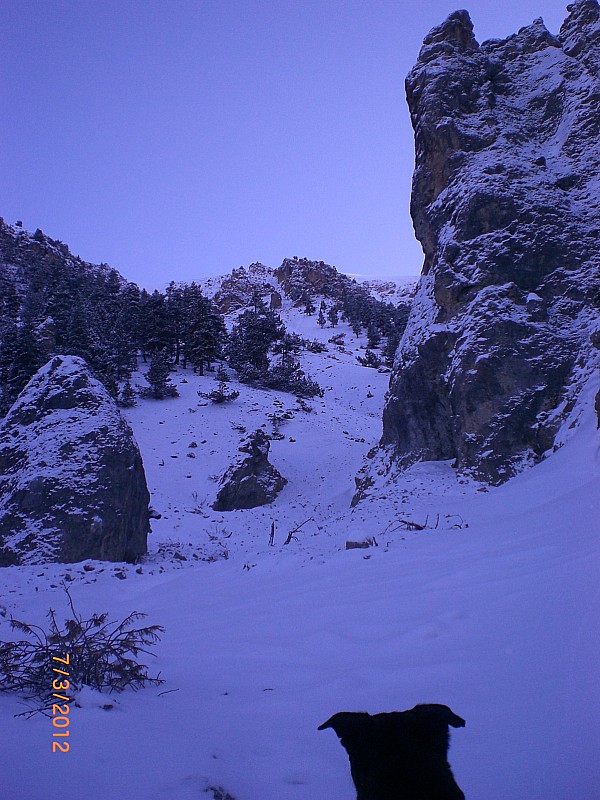 La Charvie : Passage vers la Combe obscure, très peu de neige