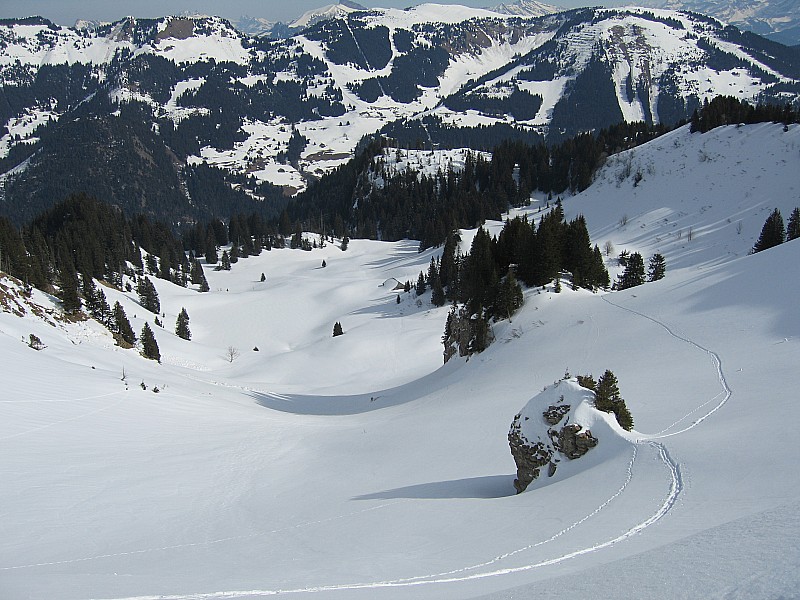 Le trace de montée : La trace de montée au vallée de chalet de la torrens