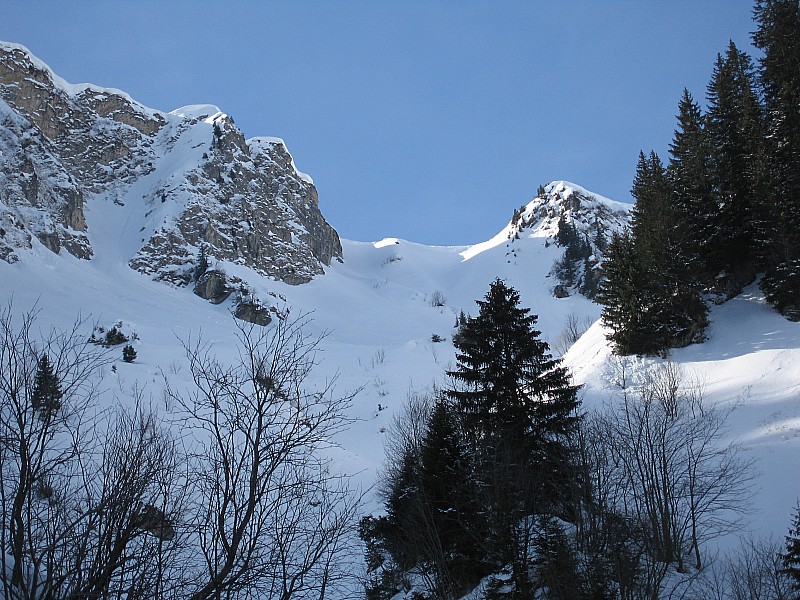 couloir nord depuis en bas