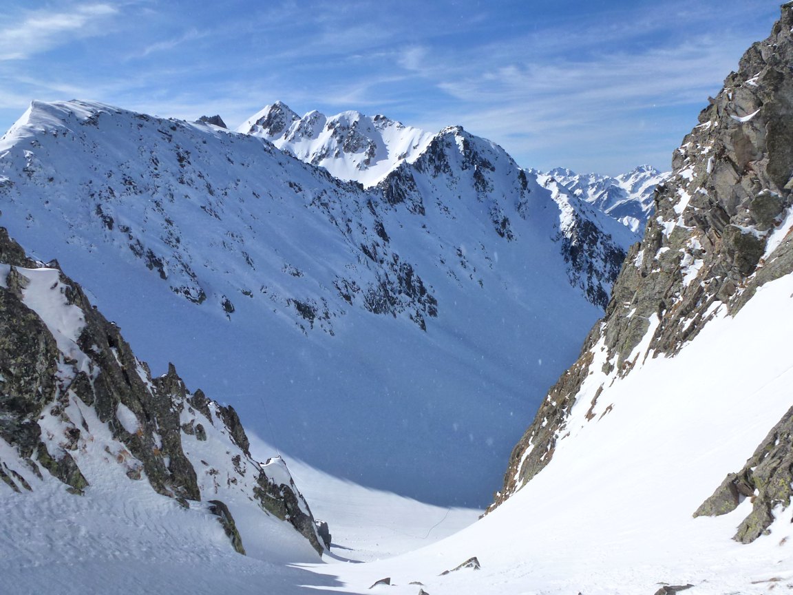 Col de Montartier Sud (2500 m) : Le versant Ouest.