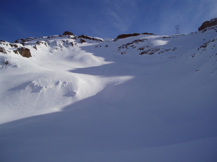 Tete Nord des Fours : Les couloirs de la Tete Nord des Fours : 40° voire plus en haut