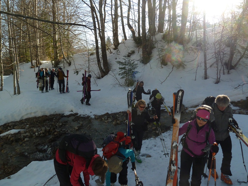 Passage du ruisseau : Seul déchaussage