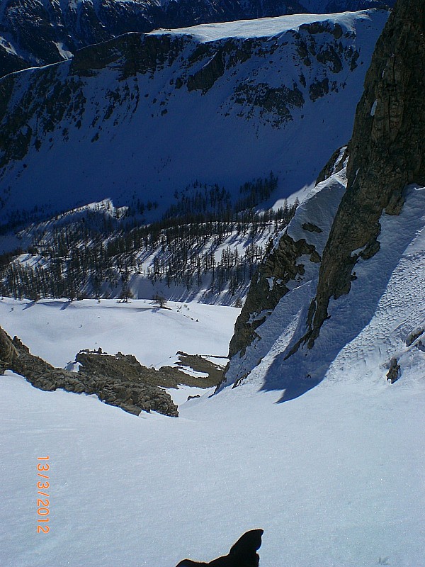 Rocher du Raisin : Le couloir SE du sommet paraît en bonnes conditions