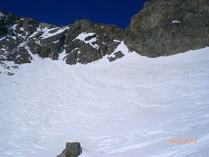 Pic de Séguret : Haut du glacier de Séguret d'Avant et brèche Gardiner.
