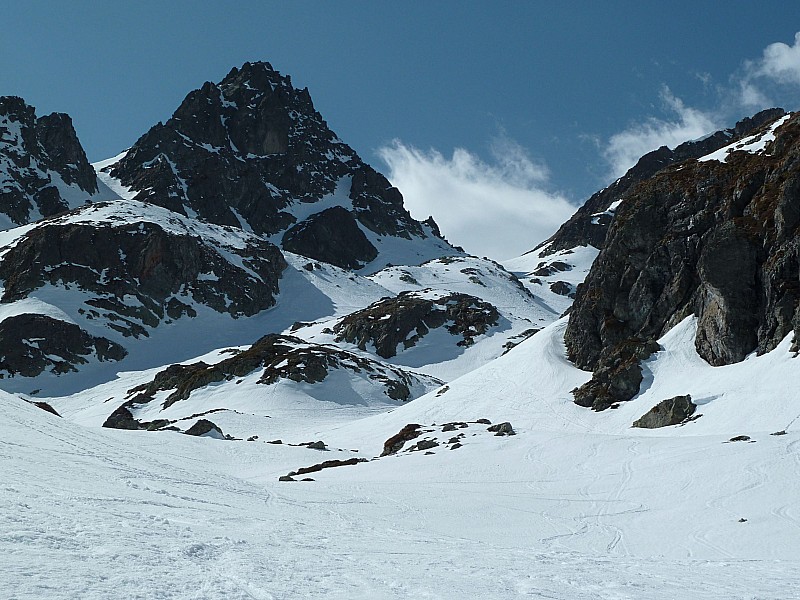 Sous la brèche de Roche Fendue : tip top au niveau neige et température