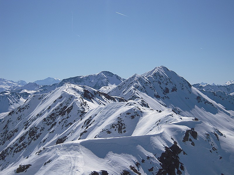 pointe de la grande journee : vue de l'arete grande journee depuis le pas l'ane