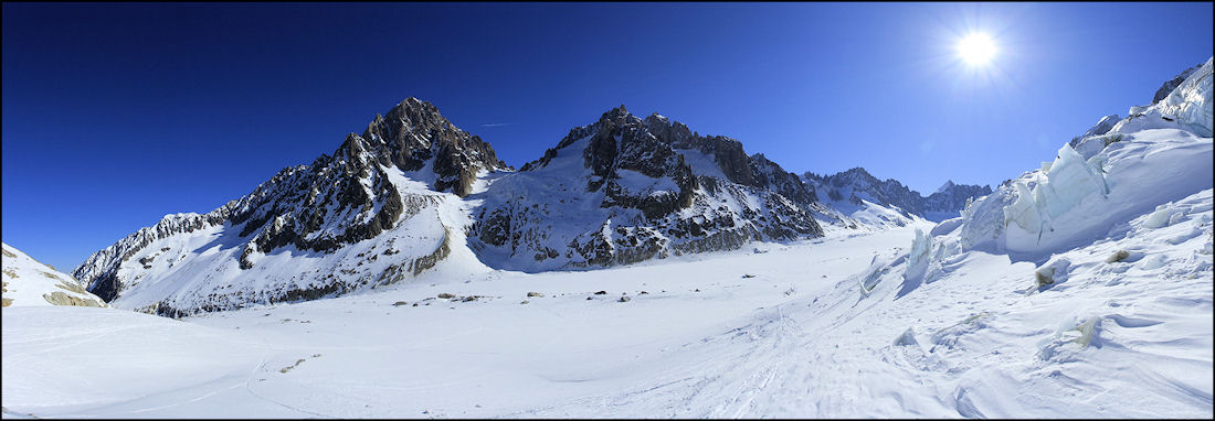 descente de lognan : vers le glacier d'Argentière