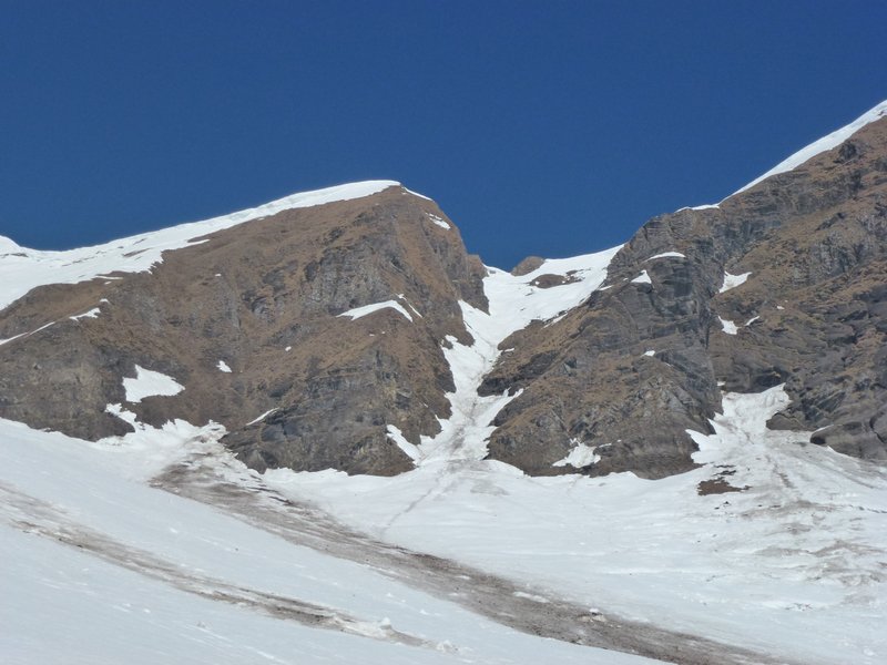 Couloir S du Père : D'en bas il ferait presque illusion