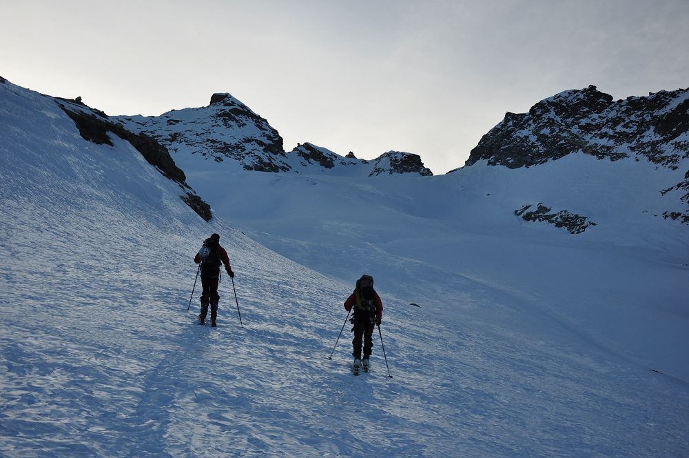 Glacier du Mulinet : Longue montée froide depuis Bonneval