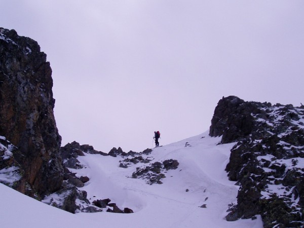 Isabelle au col : Les chamois nous avaient précédé quelques minutes auparavant