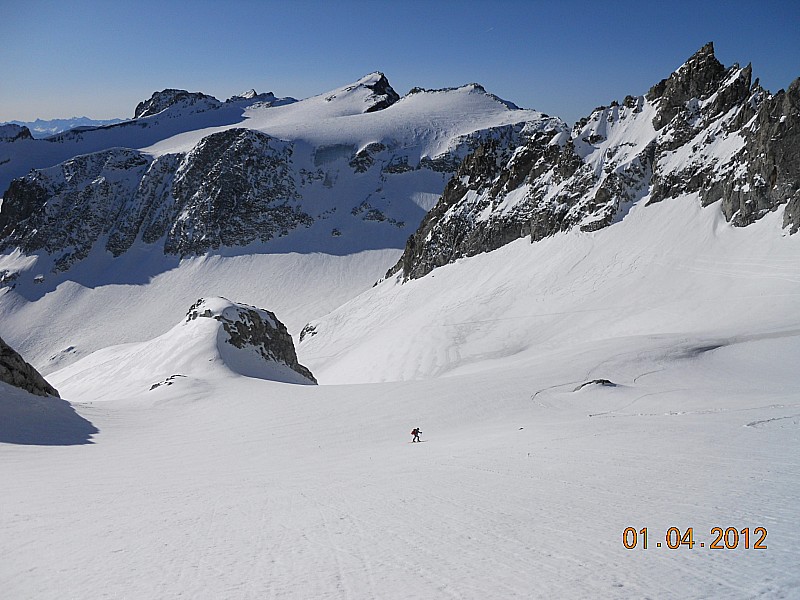 Pic Tuckett : Vue d'ensemble du glacier du Monétier