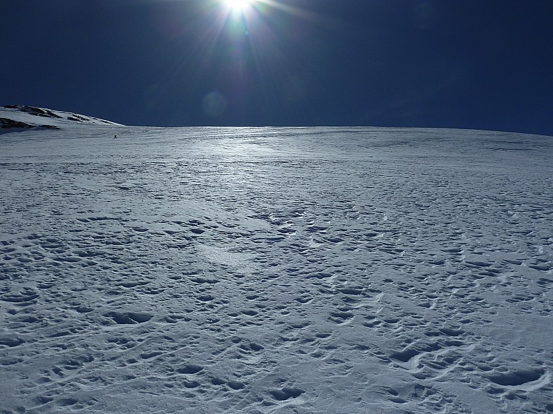 Glacier de l'Arcelle Neuve : pas trop de glace apparente, mais on la sentait au bâton par endroits