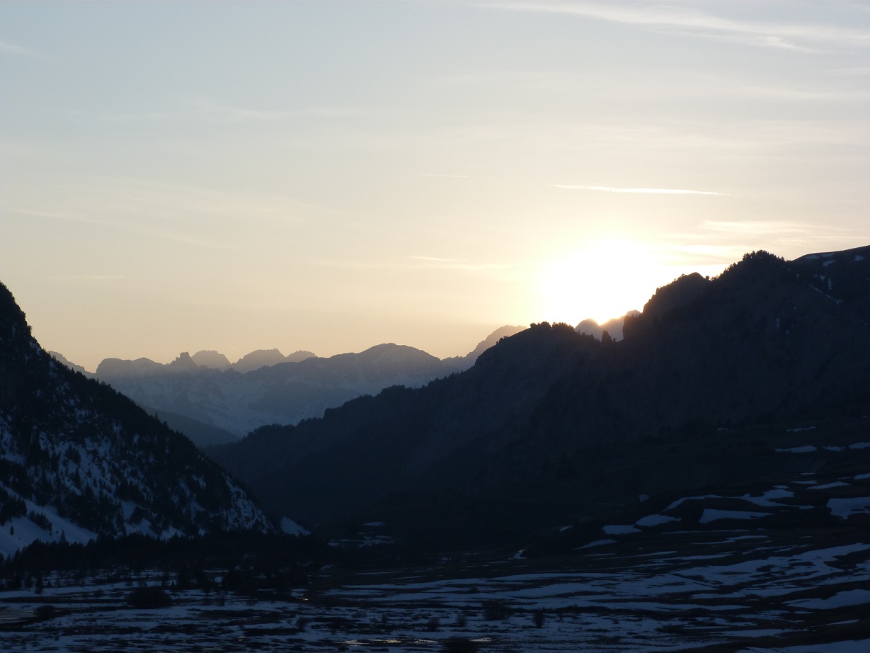 Dormillouse : Coucher de soleil au bivouac
