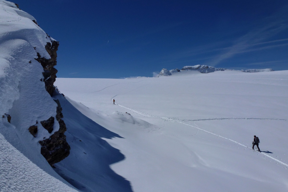 Glacier de Roche Ferrand : Sur la calotte glaciaire.