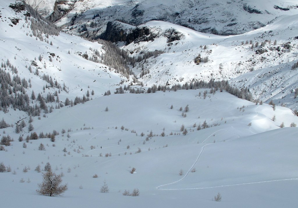 Trace de montée... : ...sous la Barre de la Chabane