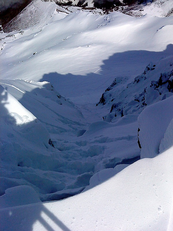 Dent de Bédina : couloir de la Dent Blanche depuis le sommet