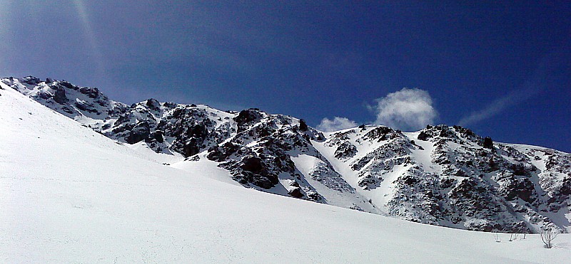 Dent de Bédina : la crète  du Jas des Lièvres et le couloir de l'Y