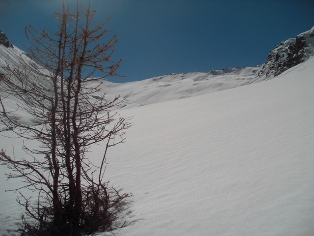 Le vallons de Pierre Rouge, belle neige pour la saison.