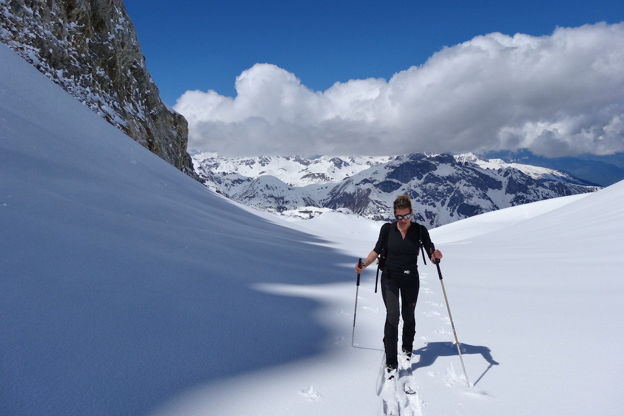 Le but est signé :1/2 tour : Caroline à la remontée sous la Pointe Ouest du Mont Pelve.