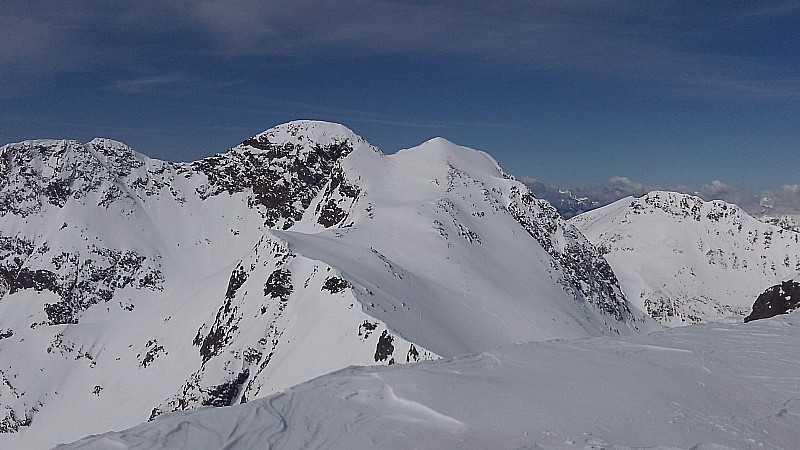 Pique d'Estats : Pointe Gabarro,à gauche. Pic de Verdaguer, Pic du Port de Sullo, à droite