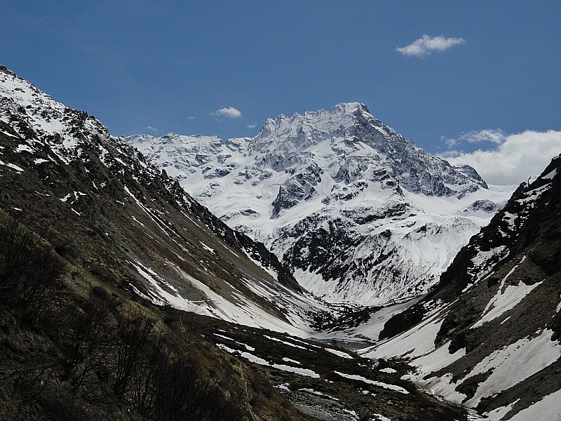 Brèche du Sirac : Vue sur le chemin et la combe d'accès (approche à pied 1H15 environ)