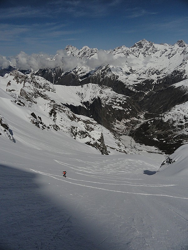 Brèche du Sirac : Vue en direction des Rouies