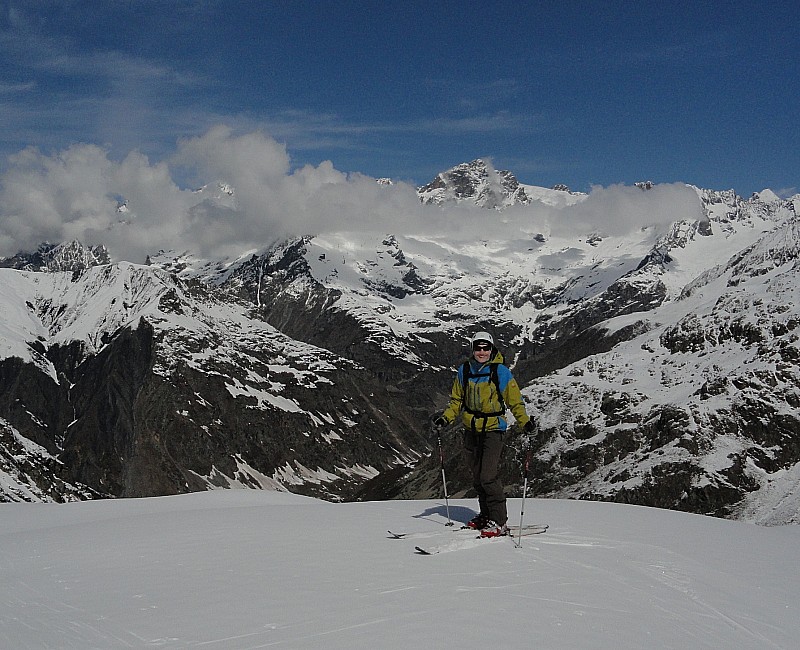 Brèche du Sirac : Mon compagnon de course Riko, tout sourire...