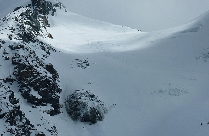 Glacier du Gd Col : Traces retour du Pourri.