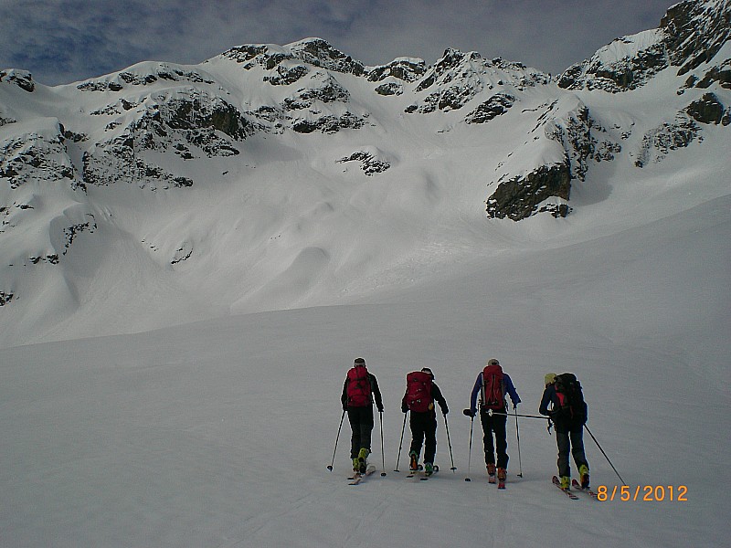 Chanteloube : Après le goulet, accès sur le bas du Glacier, objectif en vue.