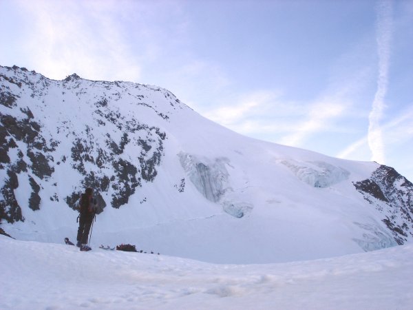 Depuis le col des Roches : JB découvre le Mont Pourri en arrivant au col des Roches