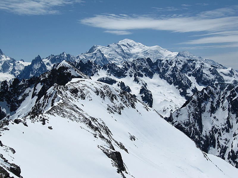 Le massif du Mont Blanc : depuis la Pointe de la Terrasse.
