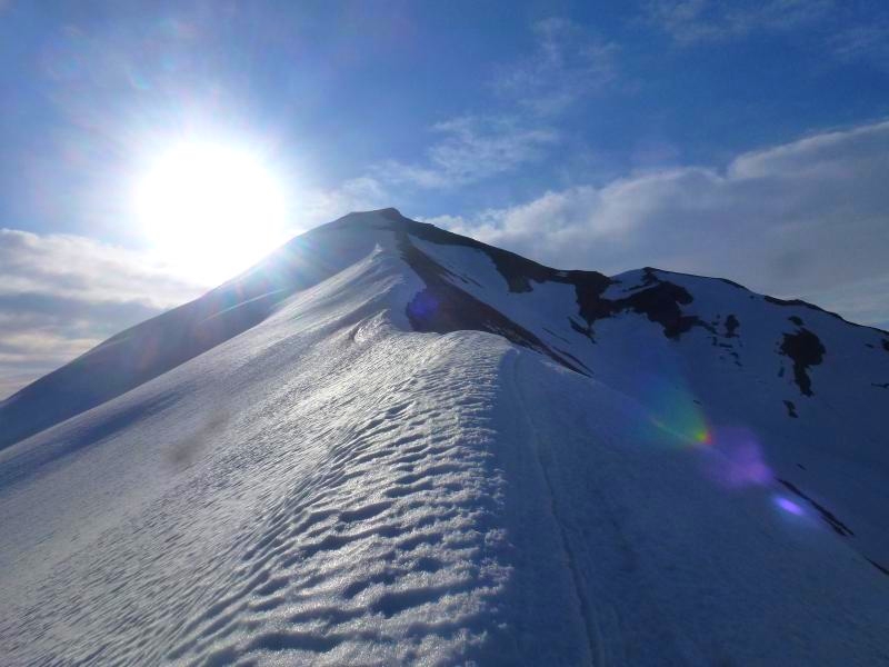 Les 4 Tetes : L'arete sommitale, depuis le col de Doran. Elle se passe super bien skis aux pieds