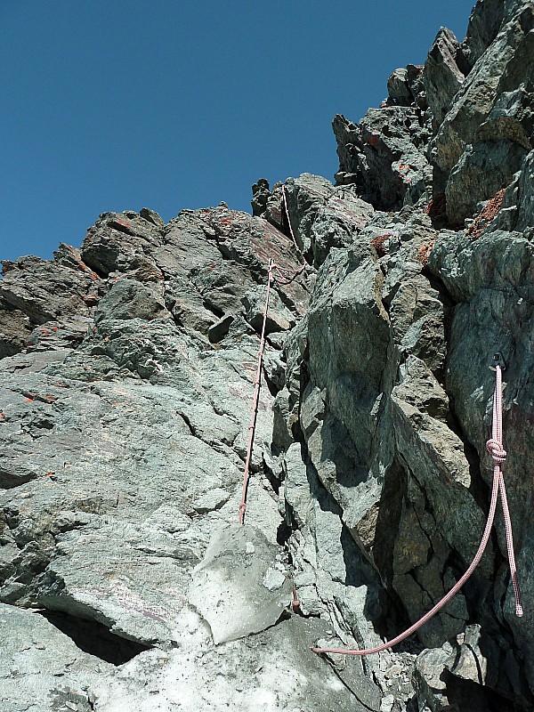 Col des Roches : Corde fixe dégagée
