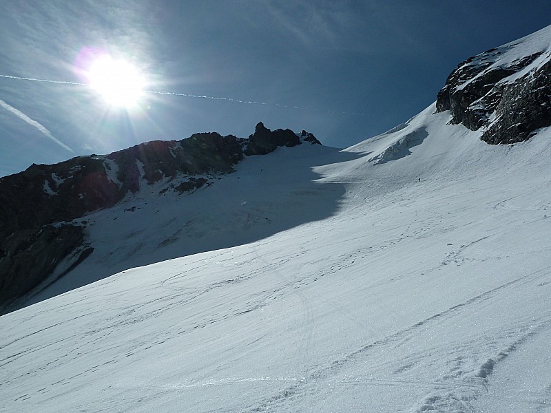 Sous le Col des Roches : Versant Grand Col, neige dure
