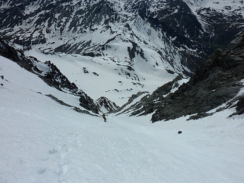 Descente : Dans le haut. bonne neige.