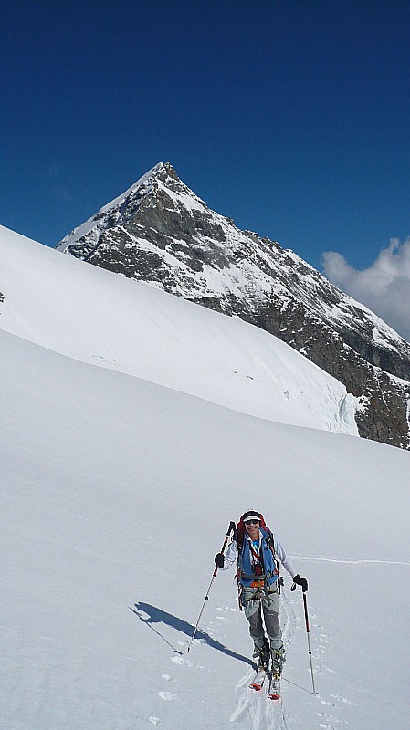 Glacier de la Gurraz : Jacques devant le mont Pourri