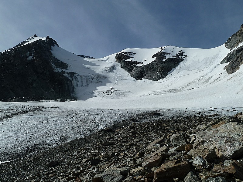 Glacier du Grand Col : on marche un peu avant de chausser
