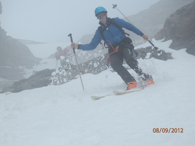 Canale Casati : Fabrice dans la descente du couloir Casati