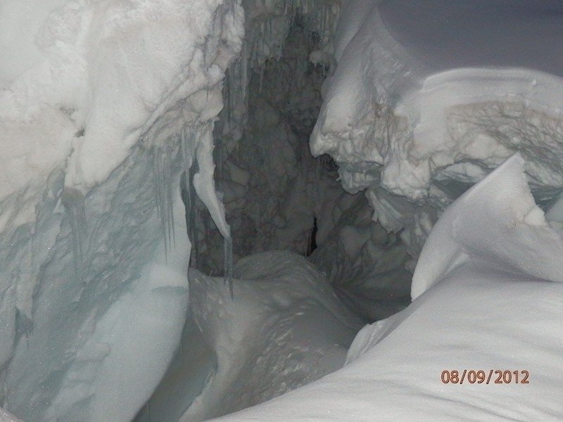 Crevasse : Des belles crevasses sur l'itinéraire