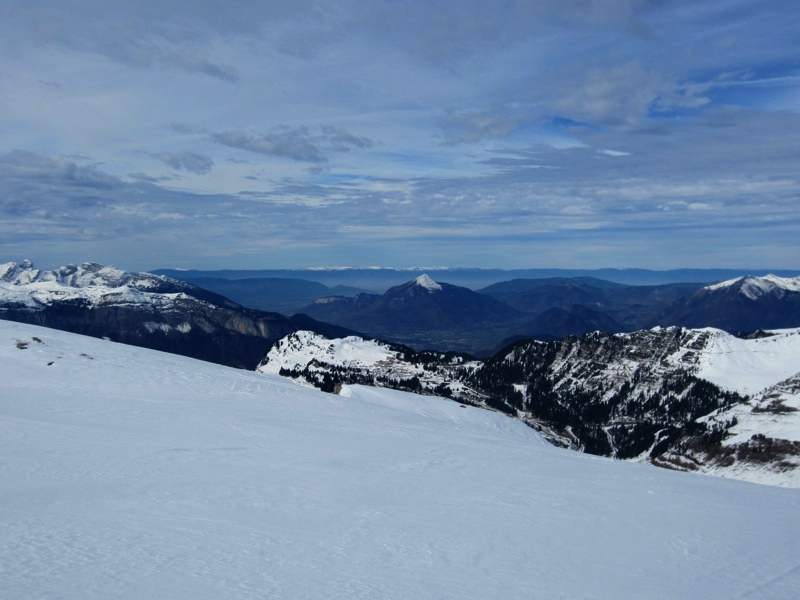 Vue sur le Môle : bon ski et lumière juste tamisée pour ne pas trop faire mal à mes yeux