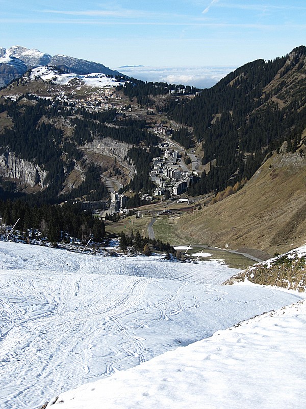 Vue sur le bas : des pistes depuis Blanchot