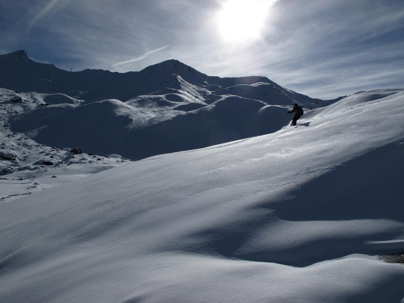 devant le Petit Galibier... : Neige poudreuse...