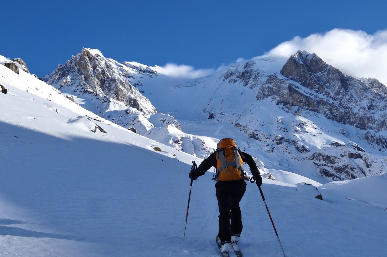 Enfin le soleil : Après 2 heures d'effort dans l'ombre et le froid.
