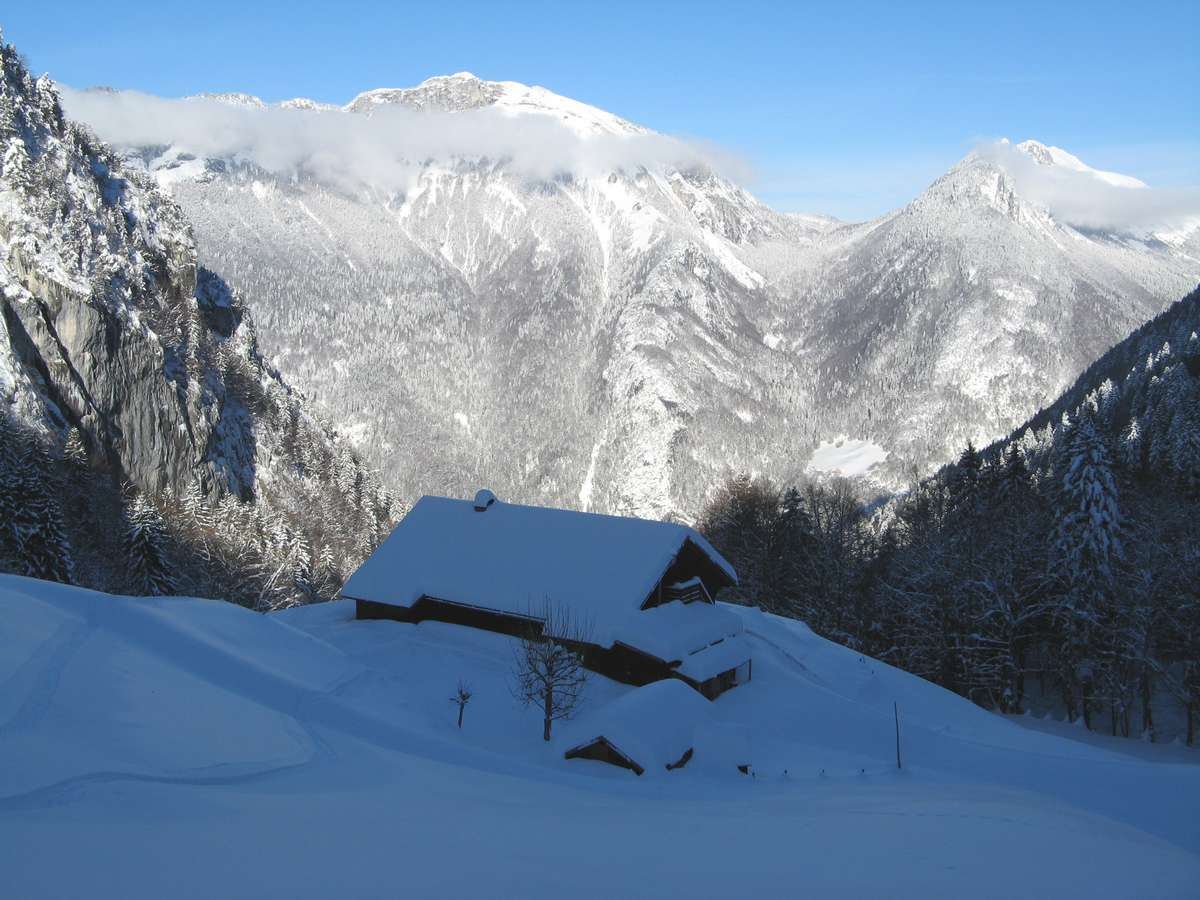 Pointe de Talamarche, combe N : Gîte du Lindion