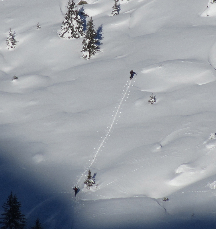Vue d'en haut. : Jeu de lumière dans le vallon de la Jasse.